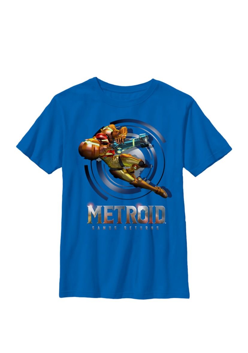Boys Metroid Samus Returns Jump Action Crew T-Shirt