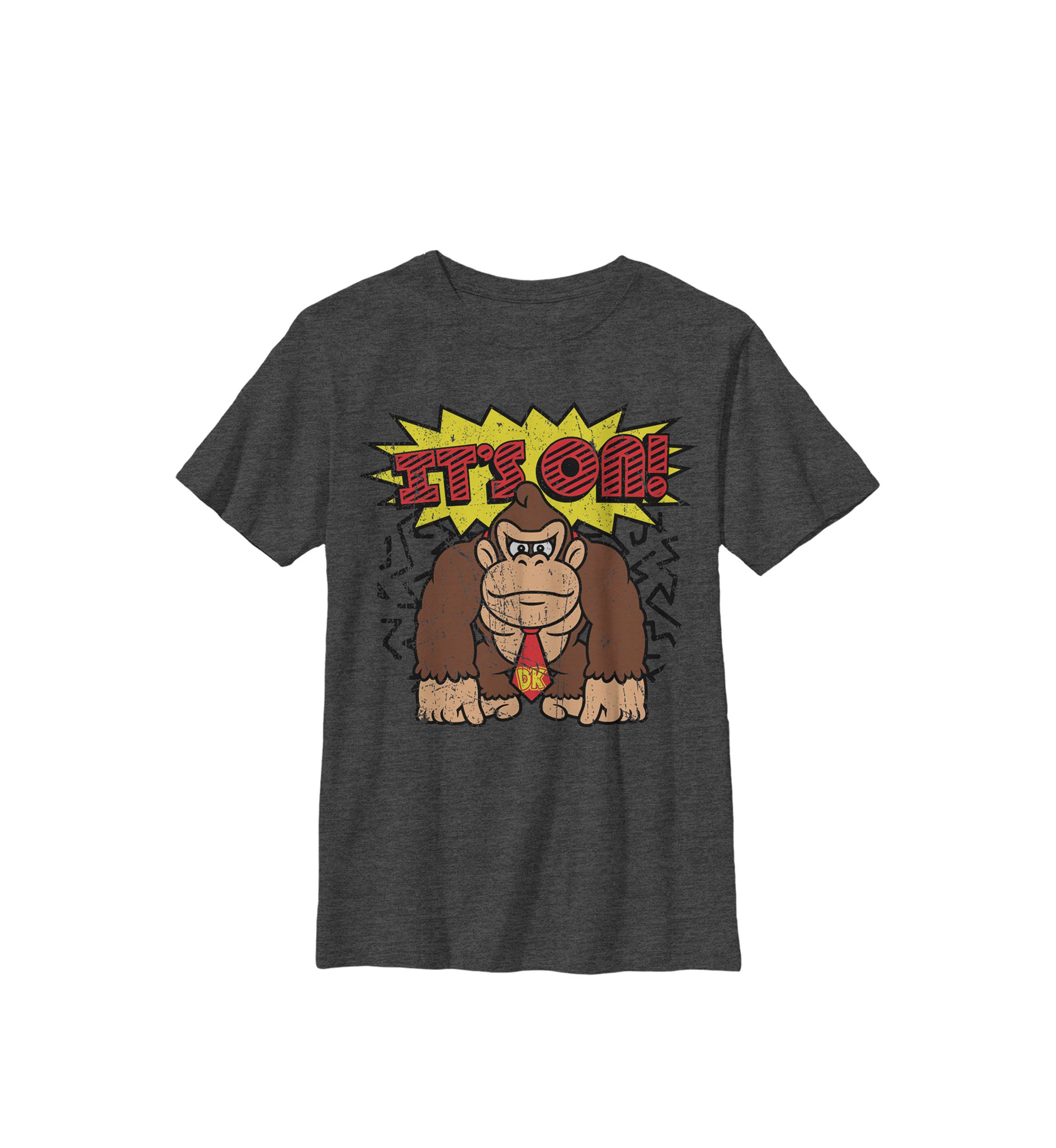 Donkey Kong Its On! Vintage Distressed Crew Graphic T-Shirt