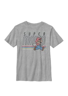 Nintendo Kids Super Mario Retro Rainbow Side Run Crew Graphic T-Shirt