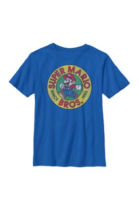 Nintendo Boys Super Mario Circle Badge Since 1985 Crew T-Shirt