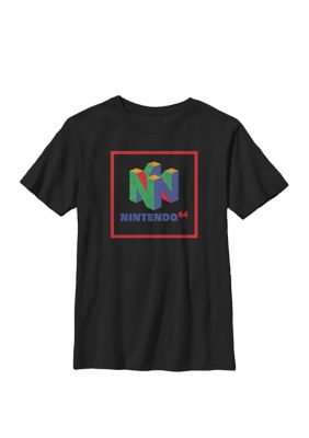 Nintendo Kids 64 Element Logo Colorful Crew Graphic T-Shirt