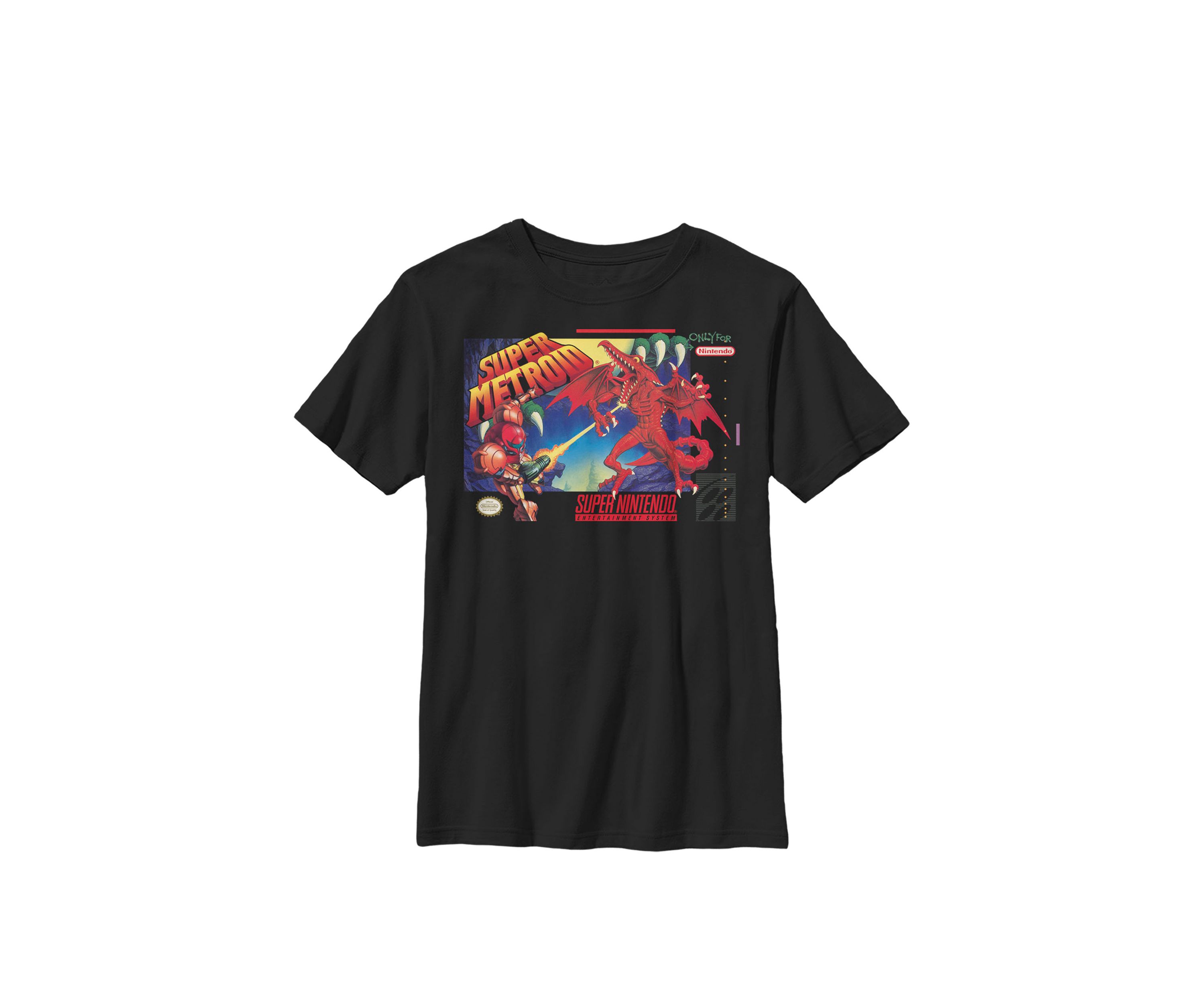 Metroid Classic Box Art Fleece Crew Graphic T-Shirt