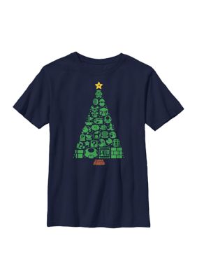 Nintendo Boys 4-7 Trees a Crowd Graphic Top, Navy Blue, X-Large