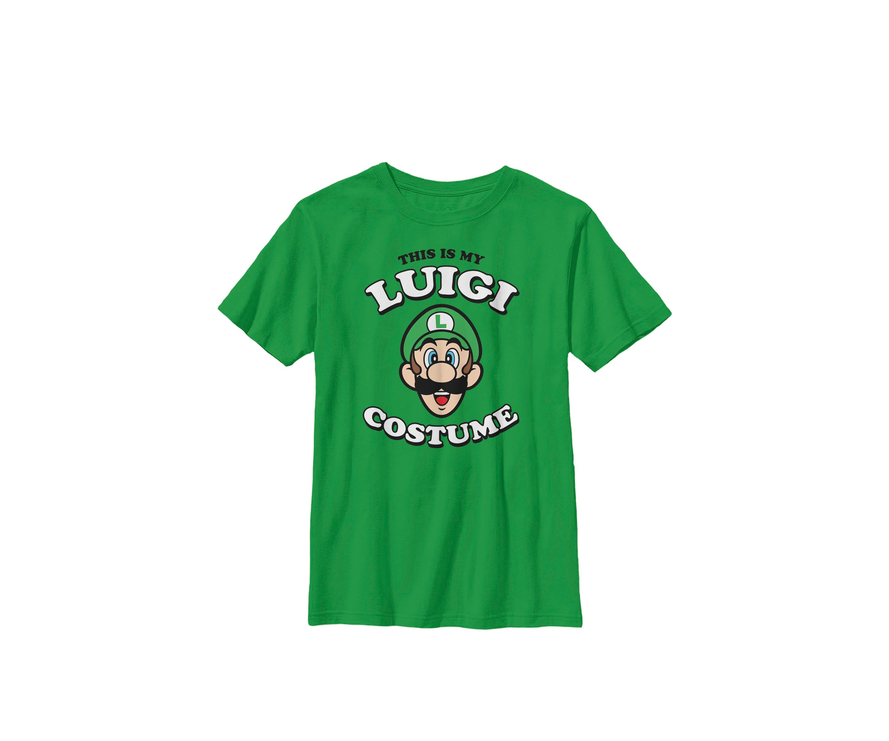 Boys Super Mario My Luigi Costume Crew T-Shirt 