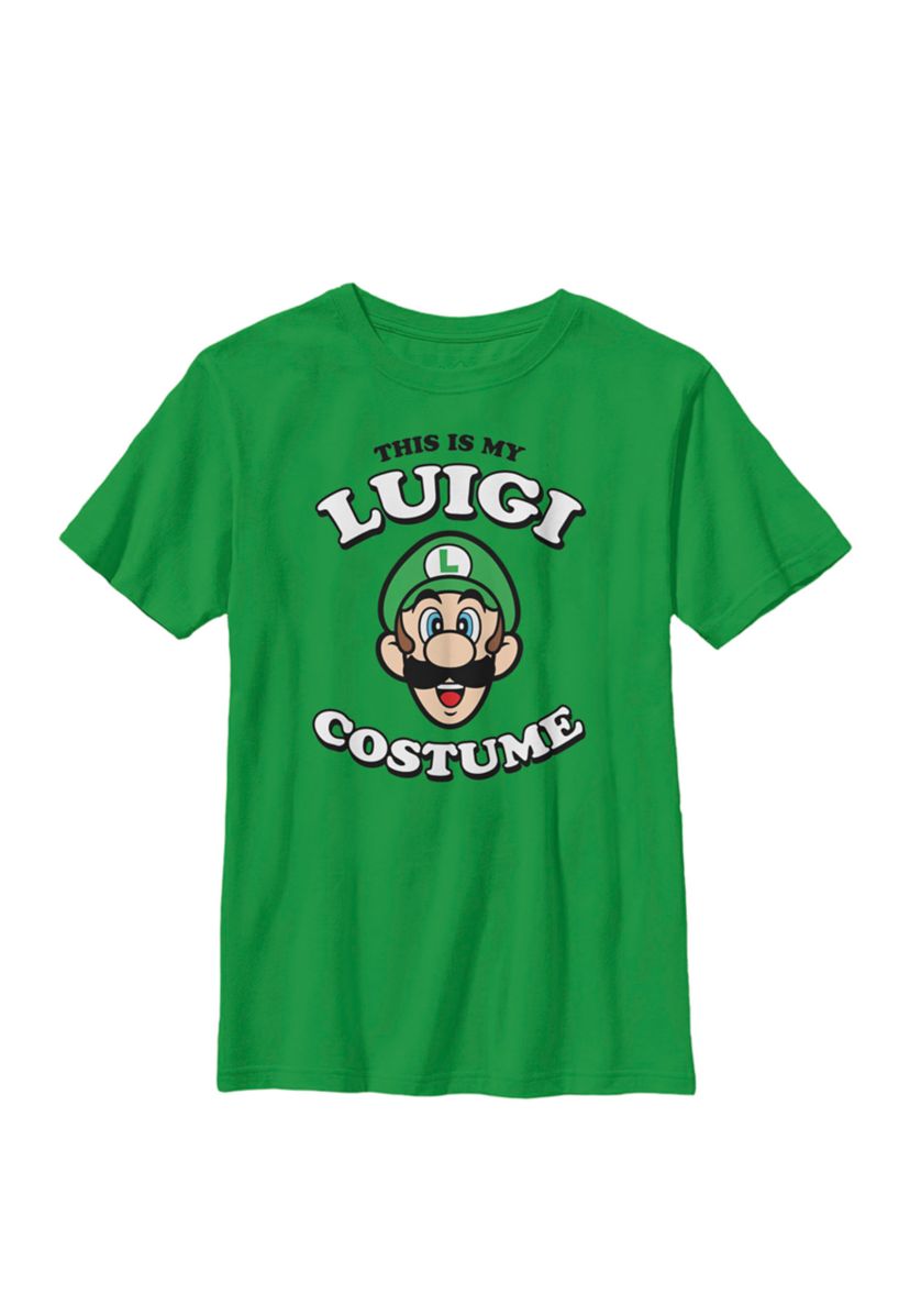 Boys Super Mario My Luigi Costume Crew T-Shirt 