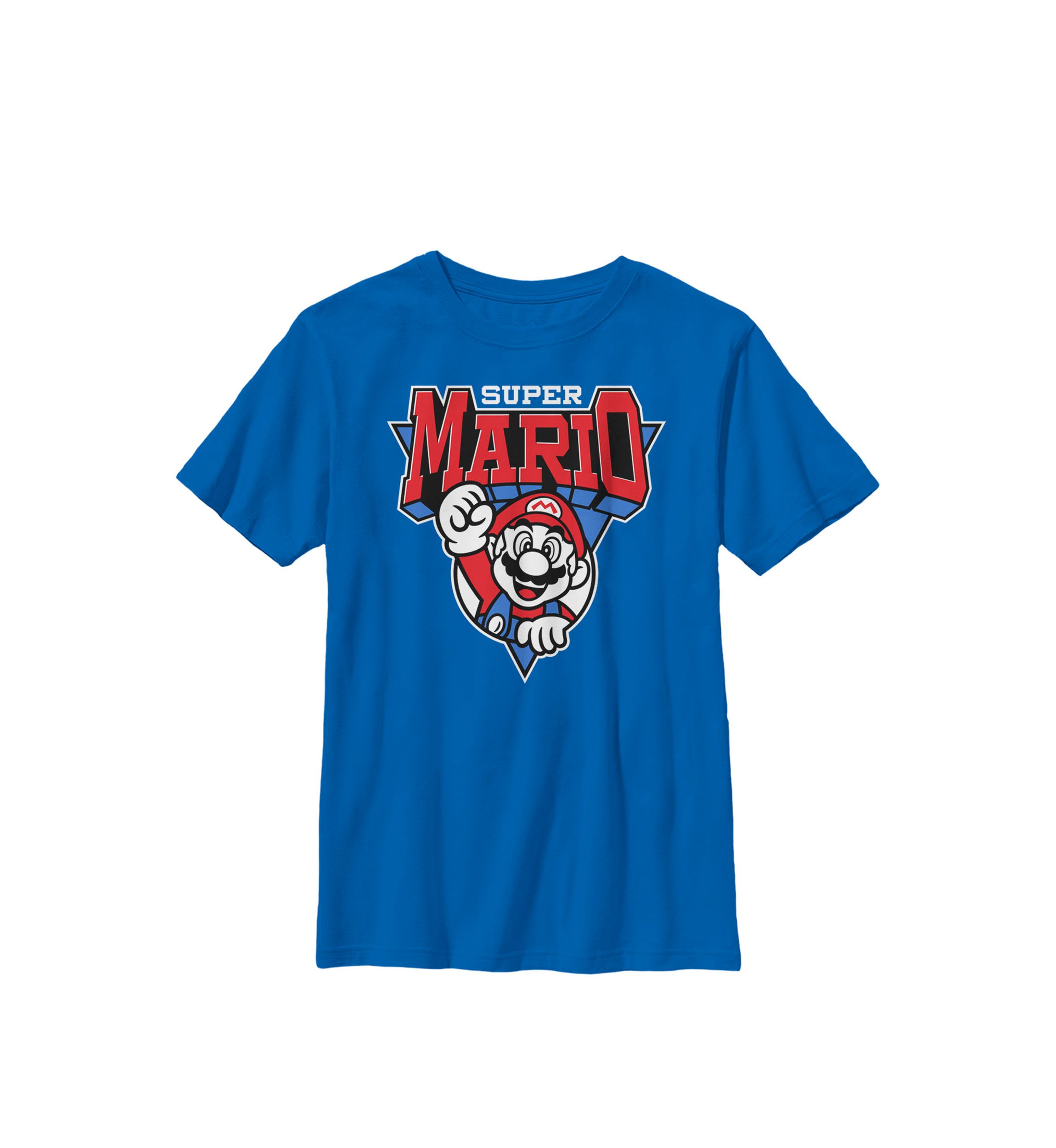 Boys Super Mario Red White Blue Team Mario Crew T-Shirt