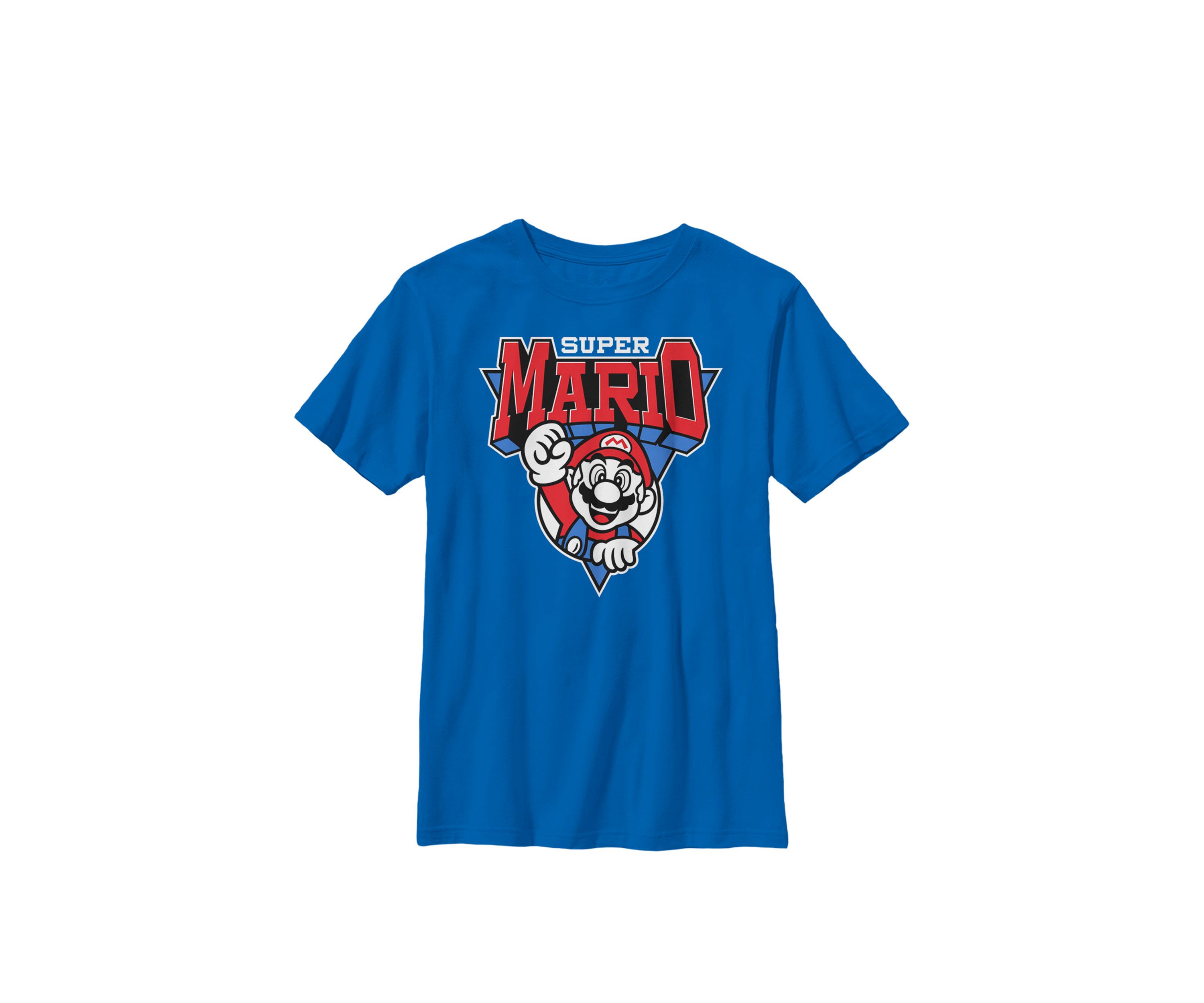 Boys Super Mario Red White Blue Team Mario Crew T-Shirt