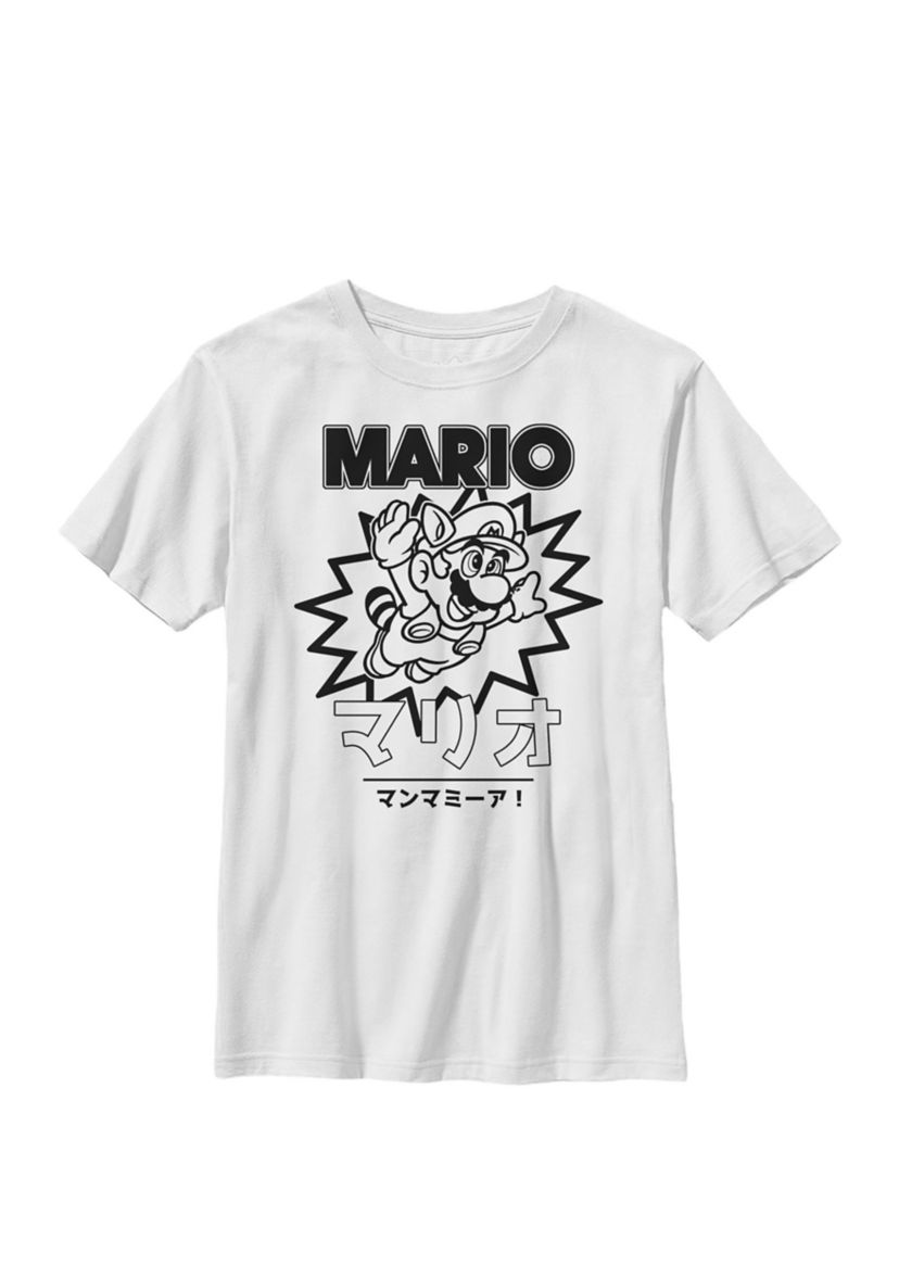 Boys Super Mario Mario Flyin Kanji Crew T-Shirt