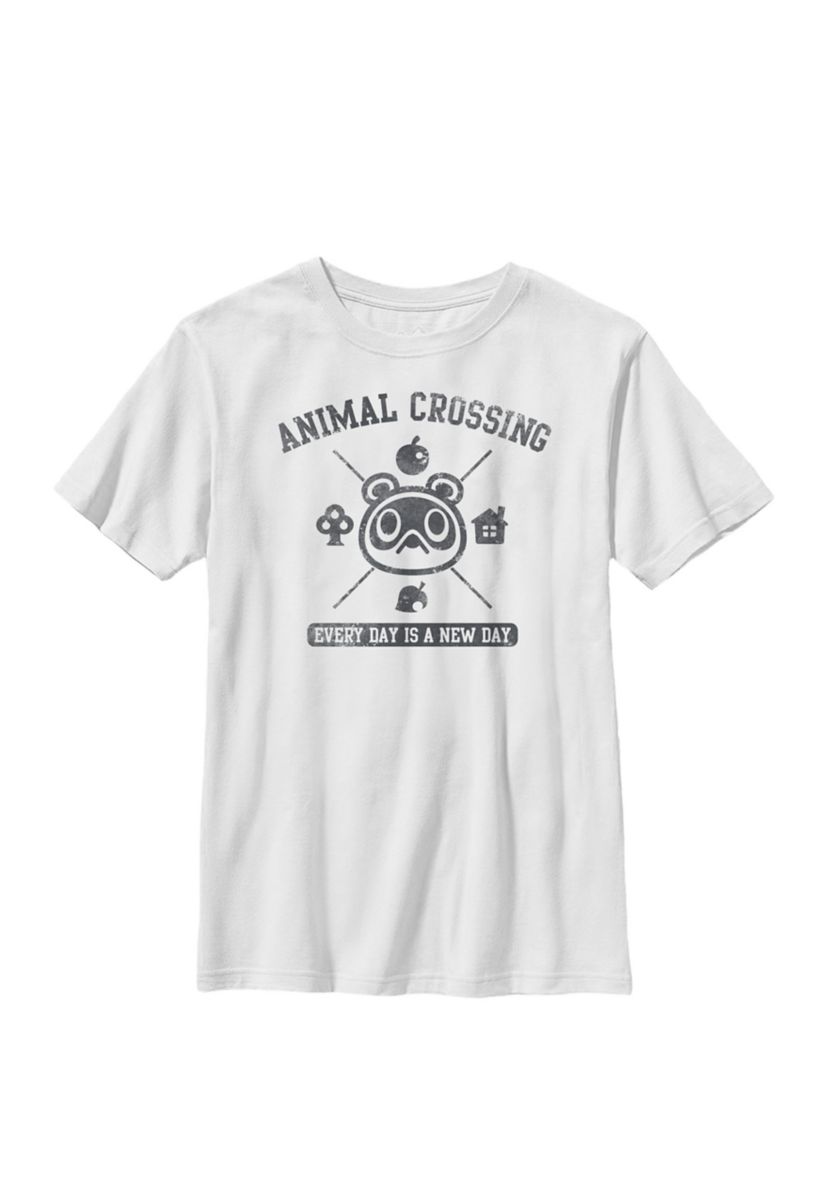Animal Crossing Everyday Is A New Day Logo Crew Graphic T-Shirt 