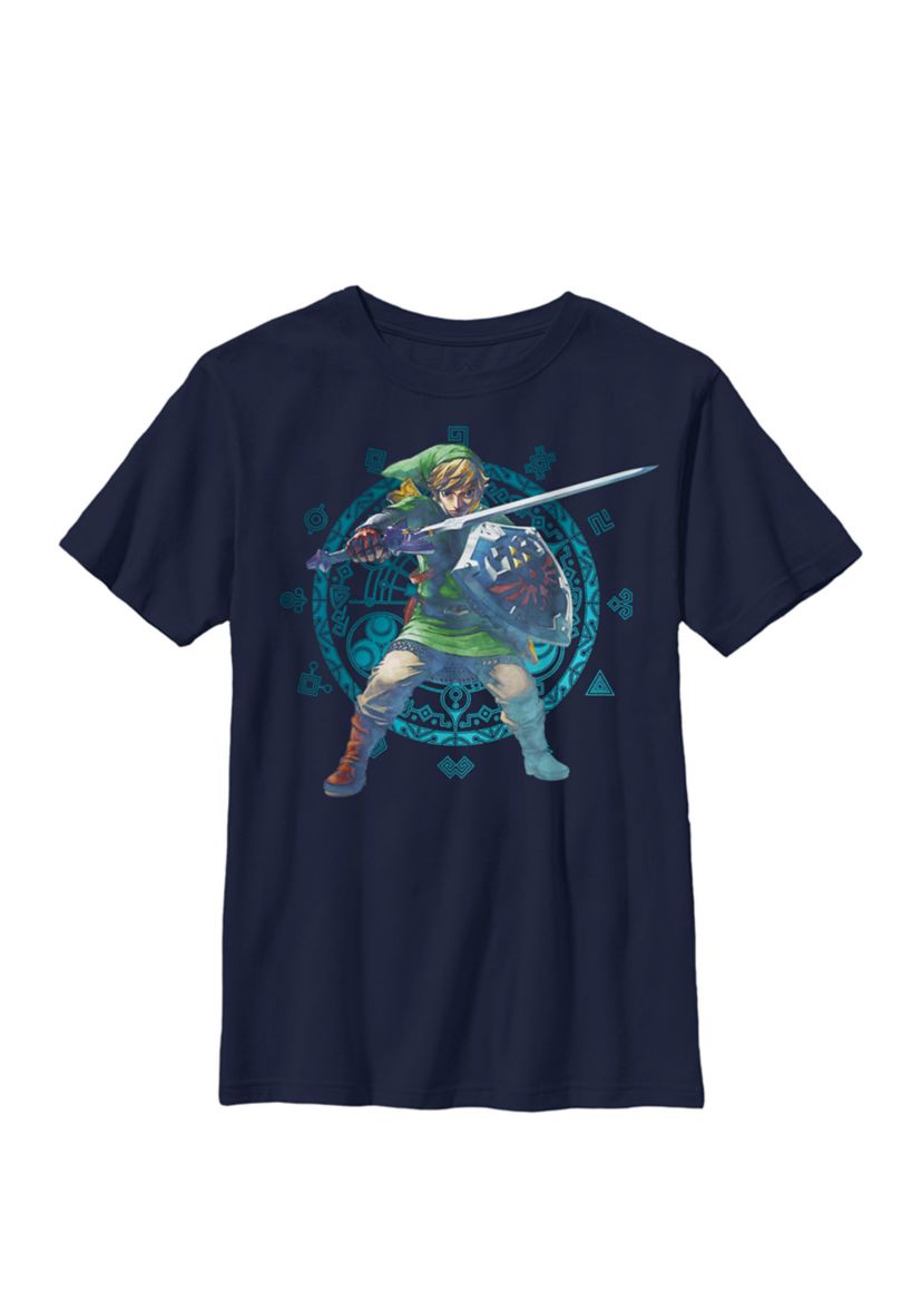 Boys Legend of Zelda Link Geometric Artsy Glow Crew T-Shirt