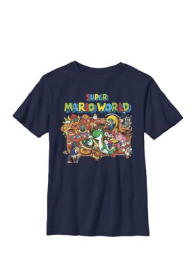 Nintendo Boys Super Mario World Retro Map Crew T-Shirt