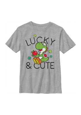 Nintendo Boys 4-7 LUCKY AND CUTE YOSHI Graphic T-Shirt, Medium