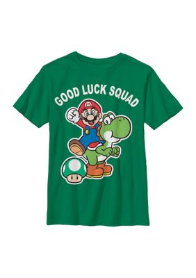 Nintendo Boys 4-7 MARIO GOOD LUCK SQUAD Graphic T-Shirt, X-Large