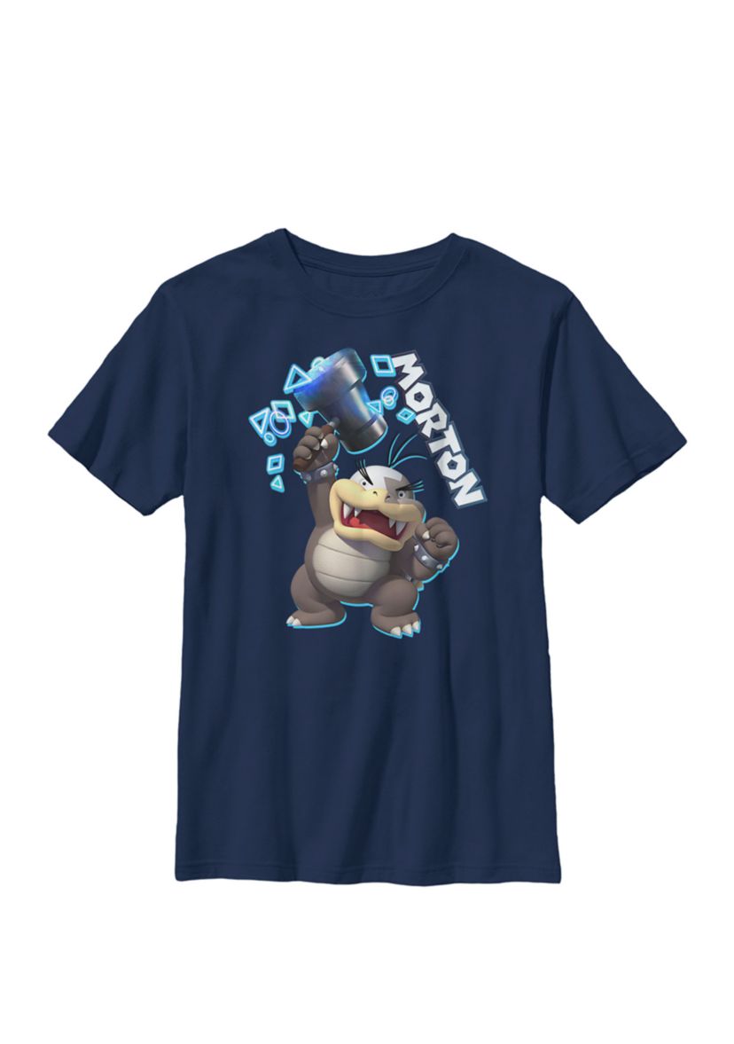 Super Mario Morton Action Pose Logo Crew Graphic T-Shirt