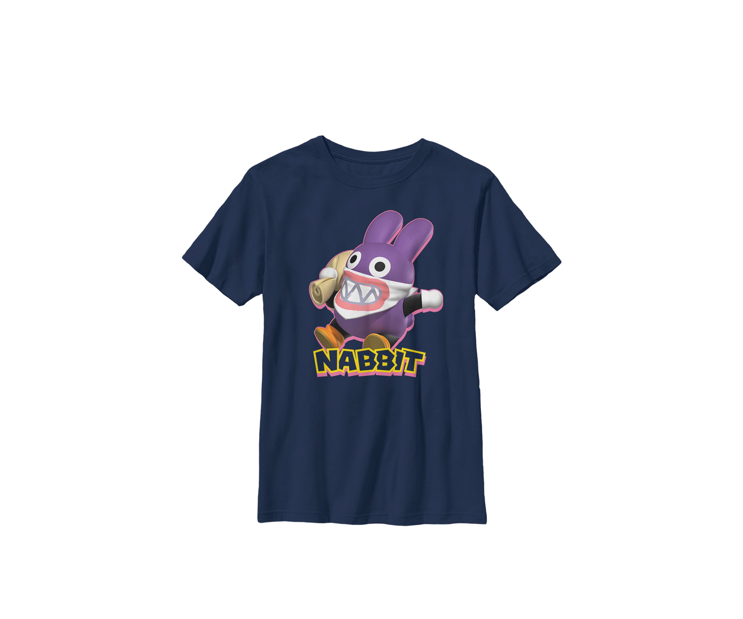Boys Super Mario Nabbit Action Pose Portrait Logo Crew T-Shirt