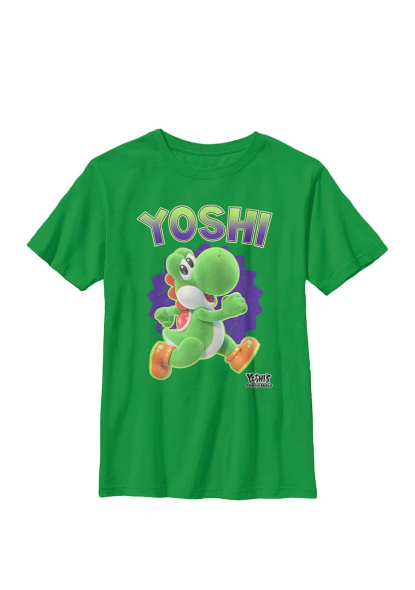 Boys Yoshis Crafted World Side Run Cute Portrait Crew T-Shirt 