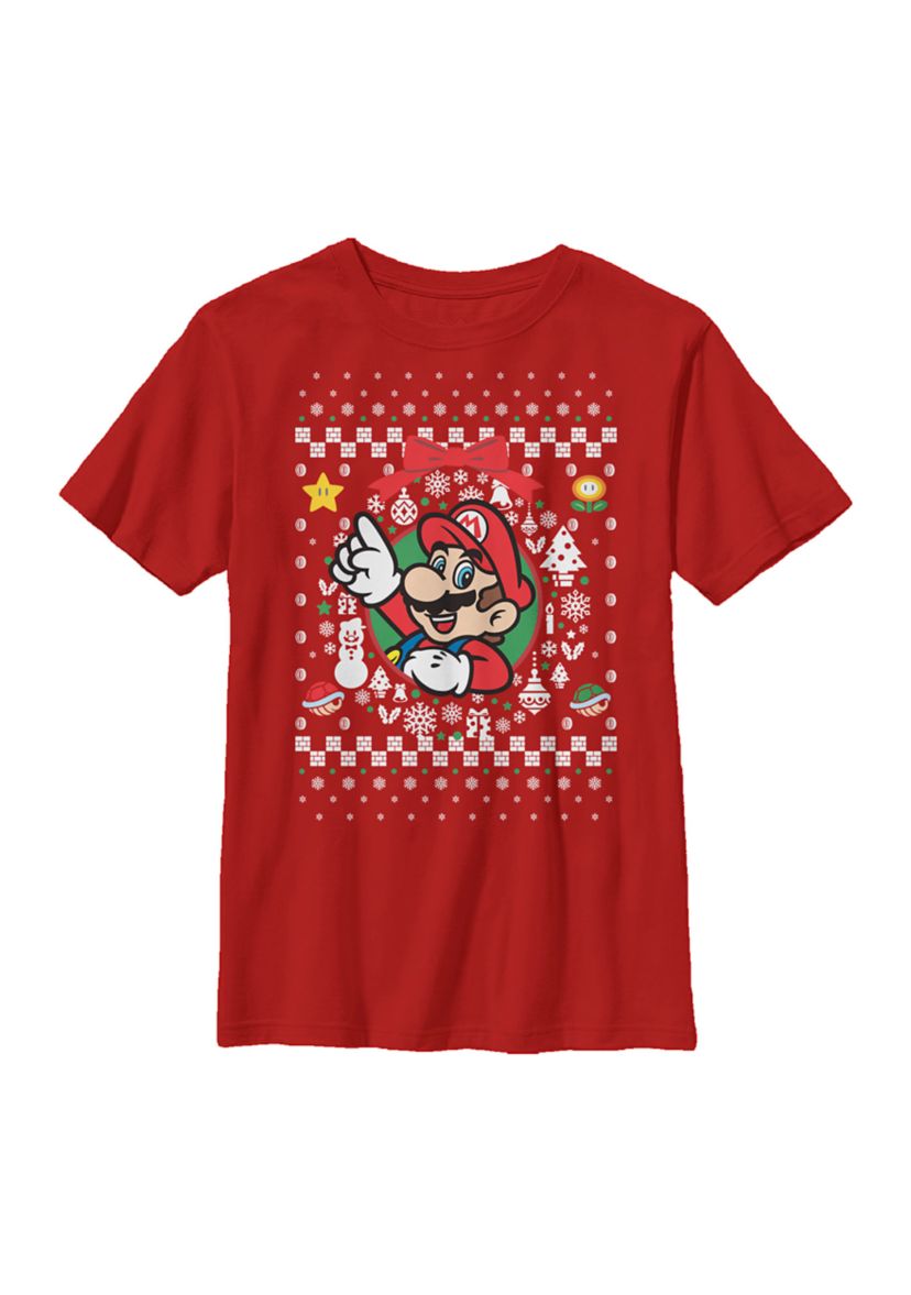 Boys 4-7 Wreath Mario Sweater T-Shirt