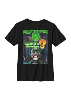 Nintendo Boys 4-7 Luigi's Mansion 3 Poster Graphic T-Shirt, Black, Small