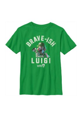 Nintendo Boys 4-7 Brave-ish Luigi Graphic T-Shirt, Large