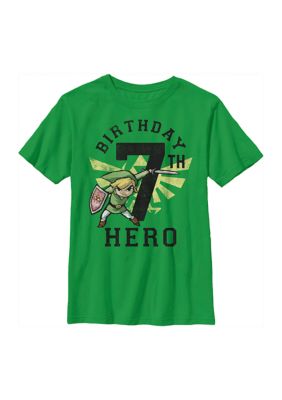 Nintendo Boys 4-7 Link Birthday 7 Graphic T-Shirt, Large