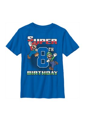 Nintendo Boys 4-7 Super Bros 8th BDay Graphic T-Shirt, Small