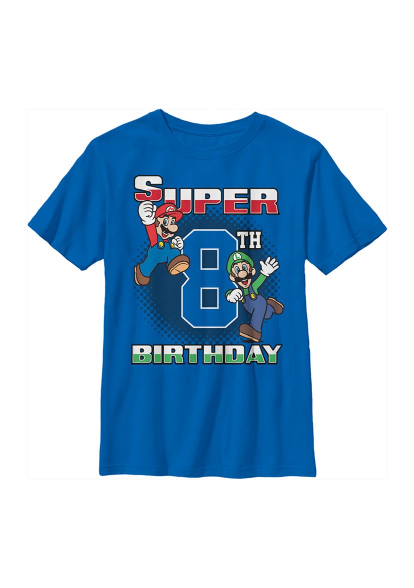 Boys 4-7 Super Bros 8th BDay Graphic T-Shirt