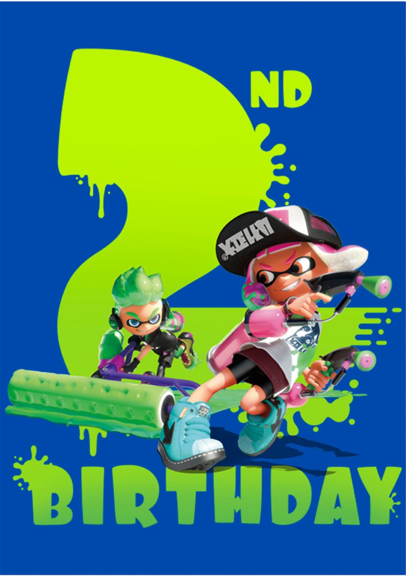 Boys 4-7 Splatoon Second Bday Graphic T-Shirt