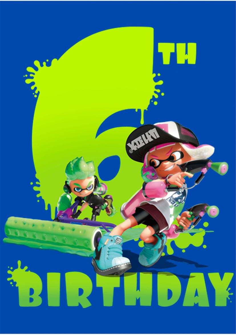 Boys 4-7 Splatoon Sixth Bday Graphic T-Shirt