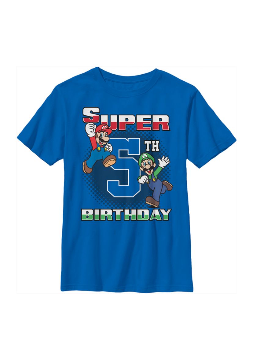 Boys 4-7 Super Bros 5th BDay Graphic T-Shirt