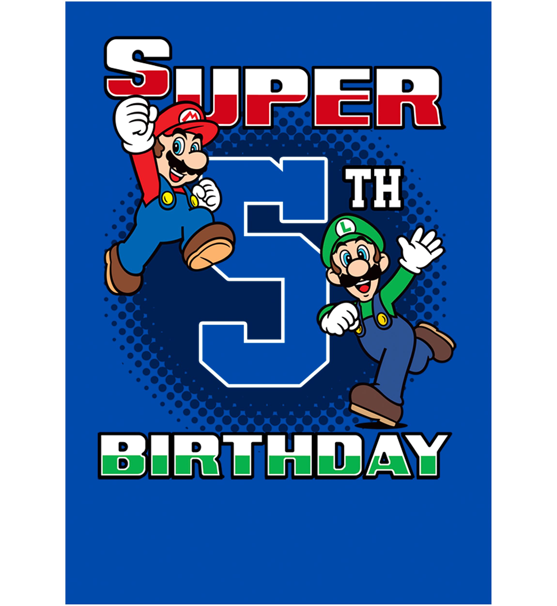 Boys 4-7 Super Bros 5th BDay Graphic T-Shirt