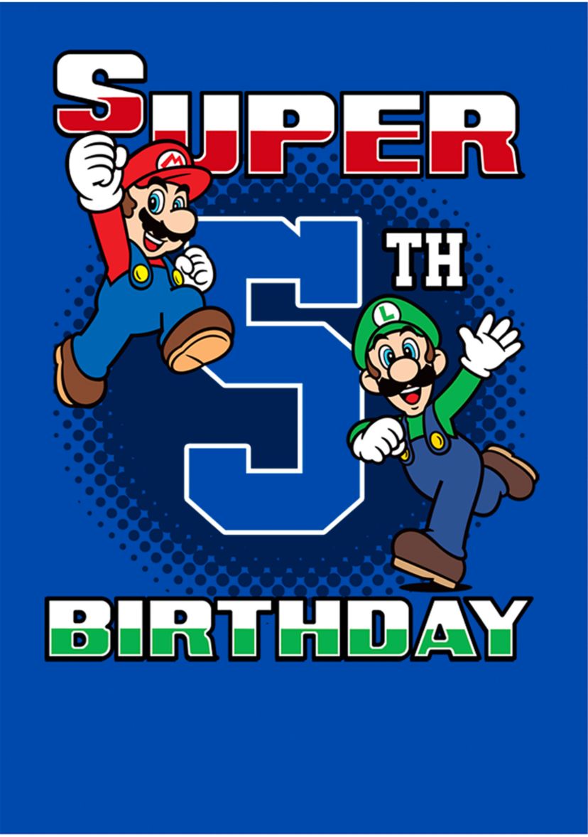 Boys 4-7 Super Bros 5th BDay Graphic T-Shirt