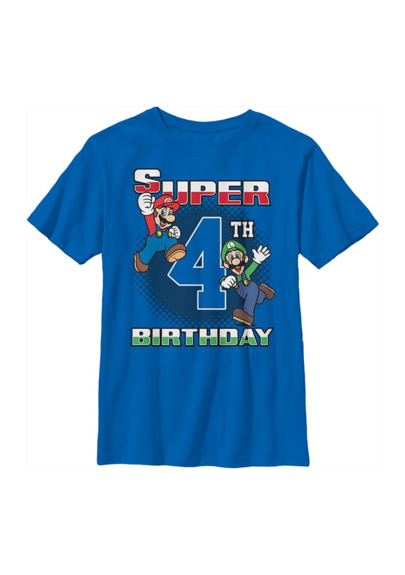 Boys 4-7 Super Bros 4th BDay Graphic T-Shirt