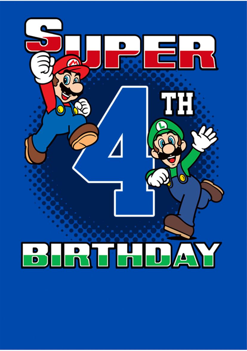 Boys 4-7 Super Bros 4th BDay Graphic T-Shirt