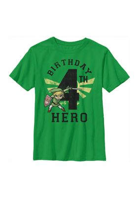 Nintendo Boys 4-7 Link Birthday 4 Graphic T-Shirt, Large