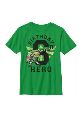 Nintendo Boys 4-7 Link Birthday 6 Graphic T-Shirt, Large