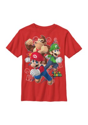 Nintendo Boys 4-7 Big Three Graphic T-Shirt, Red, XSmall