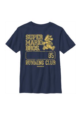 Nintendo Boys 4-7 Mario Bros Running Graphic T-Shirt, Navy Blue, X-Large