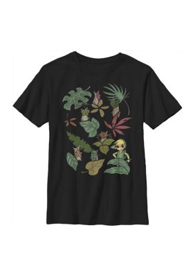 Nintendo Boys 4-7 Leafy Link Graphic T-Shirt, Black, Small