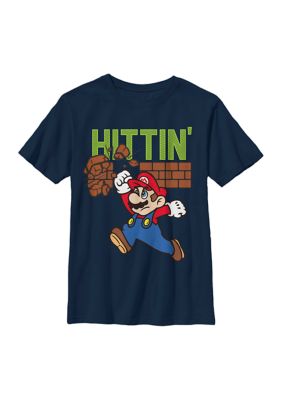 Nintendo Boys 4-7 Hit Bricks Graphic T-Shirt, Navy Blue, Small