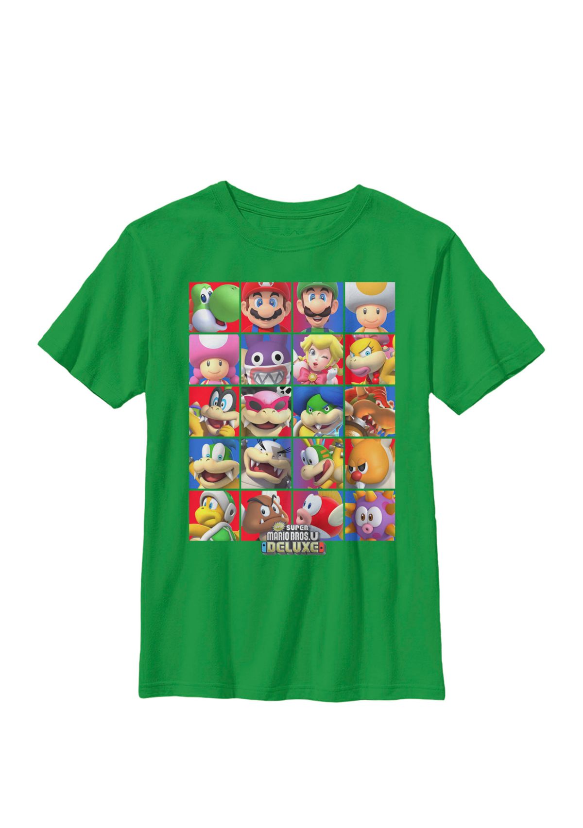 Super Mario Group Shot Bold Panel Poster Crew Graphic T-Shirt