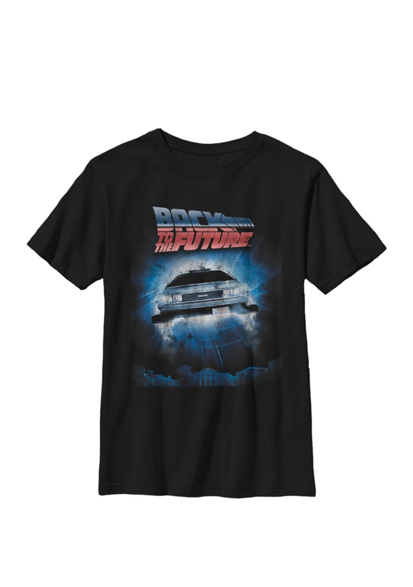 Delorean Outa Time Jump Poster Crew Graphic T-Shirt 