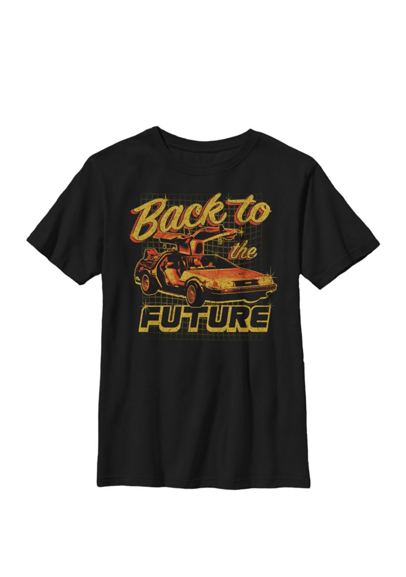 Delorean Vintage Grid Poster Crew Graphic T-Shirt
