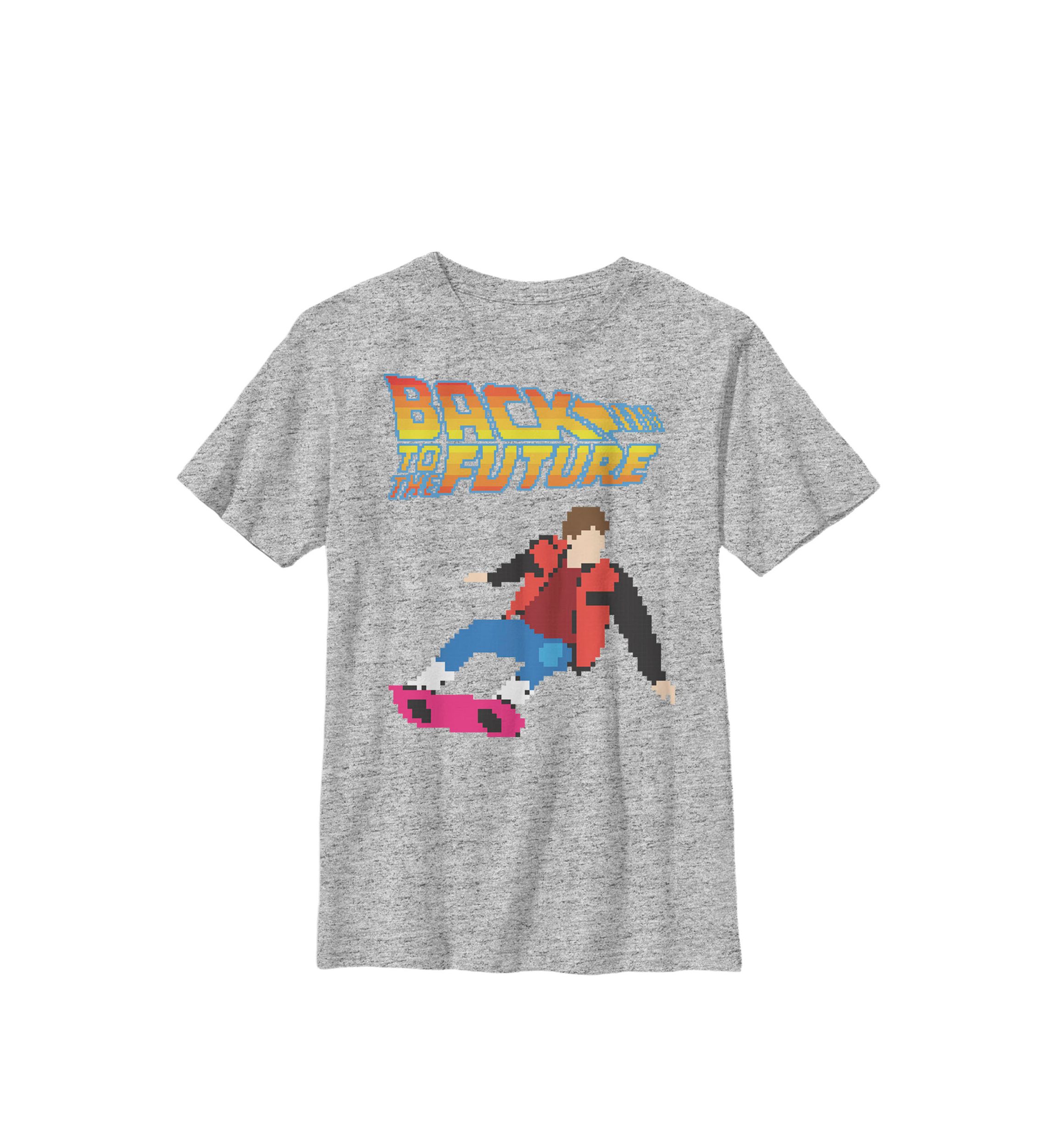 Mart On Hover Board Grid Print Crew Graphic T-Shirt