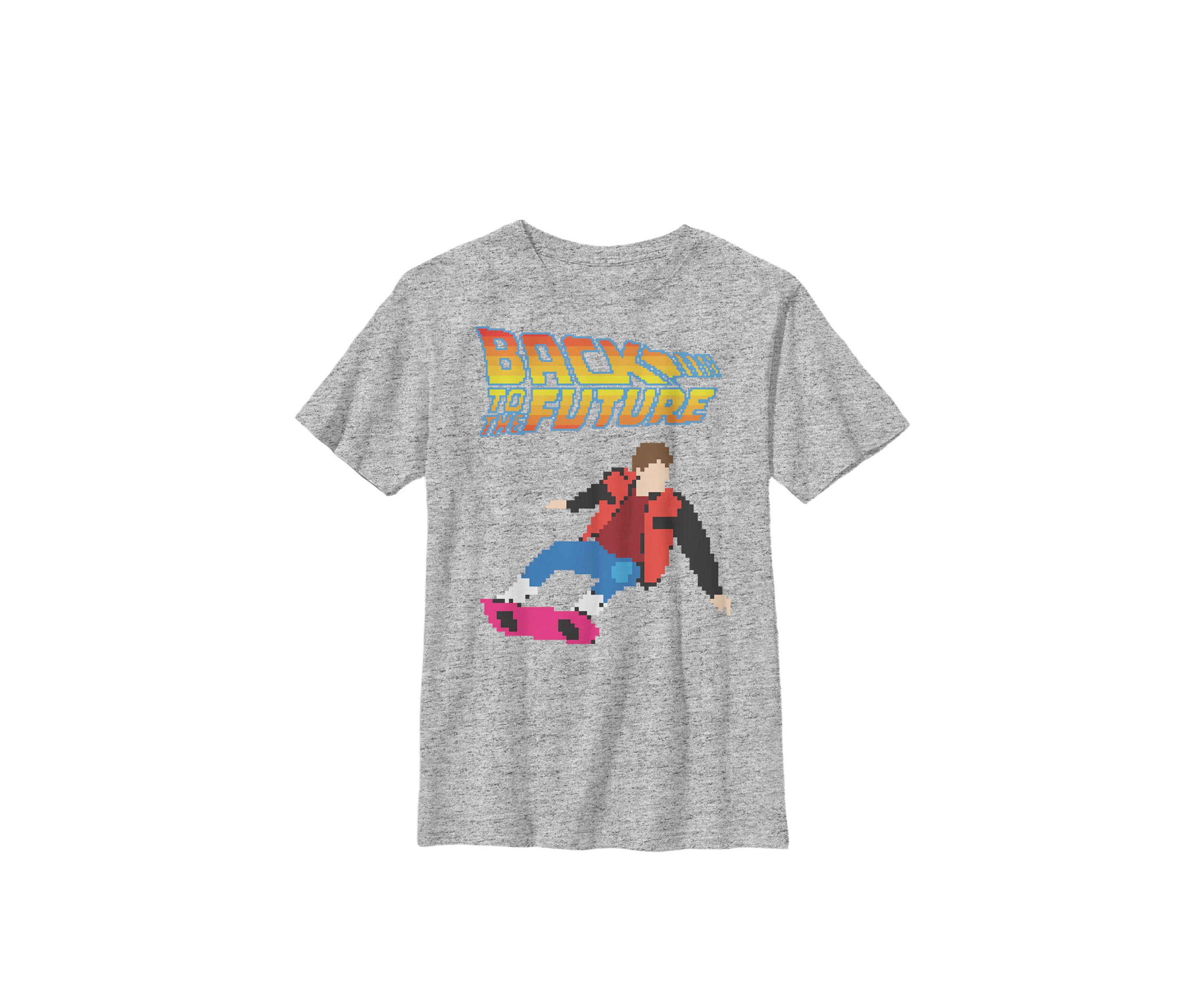 Mart On Hover Board Grid Print Crew Graphic T-Shirt