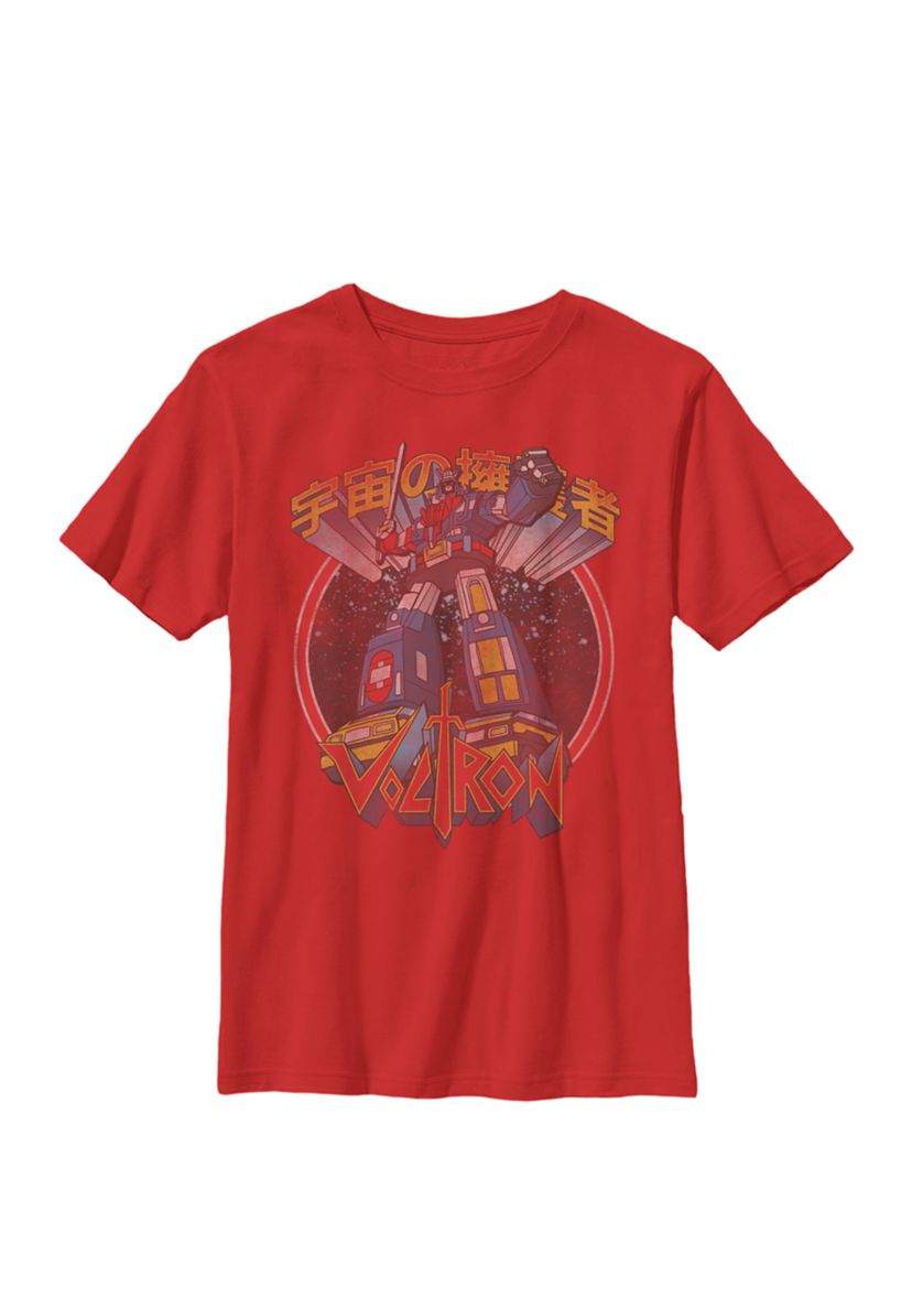 Defender Of The Universe Kanji Text Circle Portrait Crew Graphic T-Shirt
