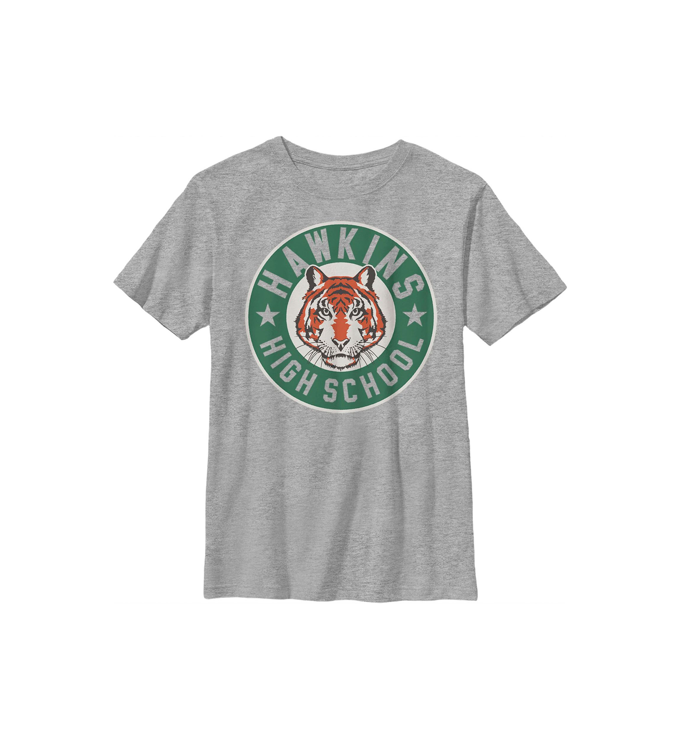 Hawkins High Tiger Emblem Graphic T-Shirt