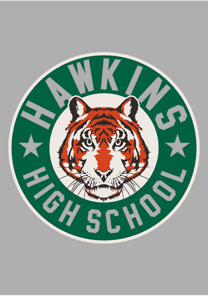 Hawkins High Tiger Emblem Graphic T-Shirt