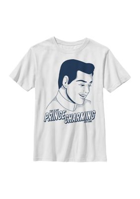 Disney Princess Boys 4-7 Prince Charming Costume Graphic T-Shirt, White, Large