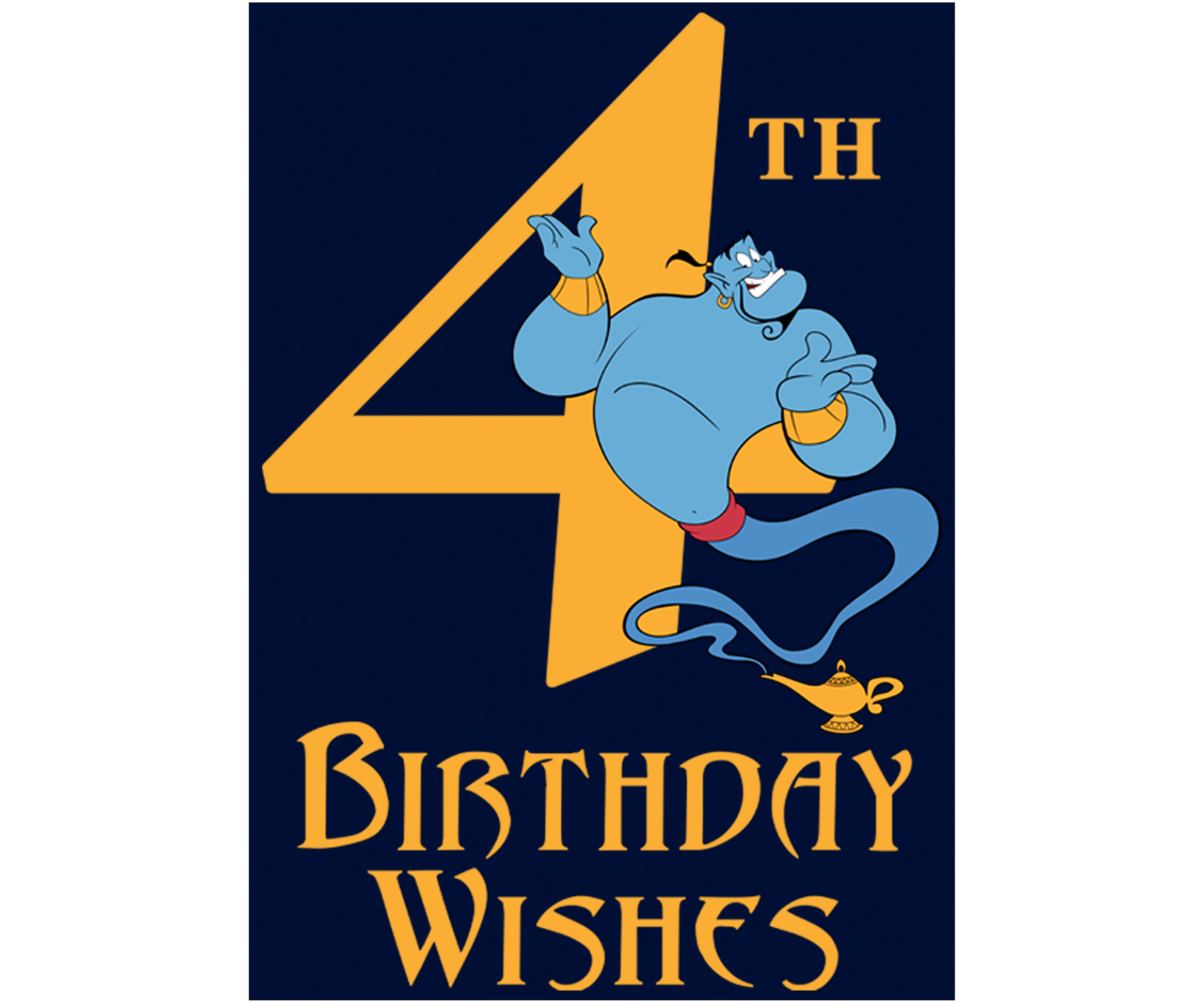 Boys 4-7 Genie 4th Birthday Graphic T-Shirt