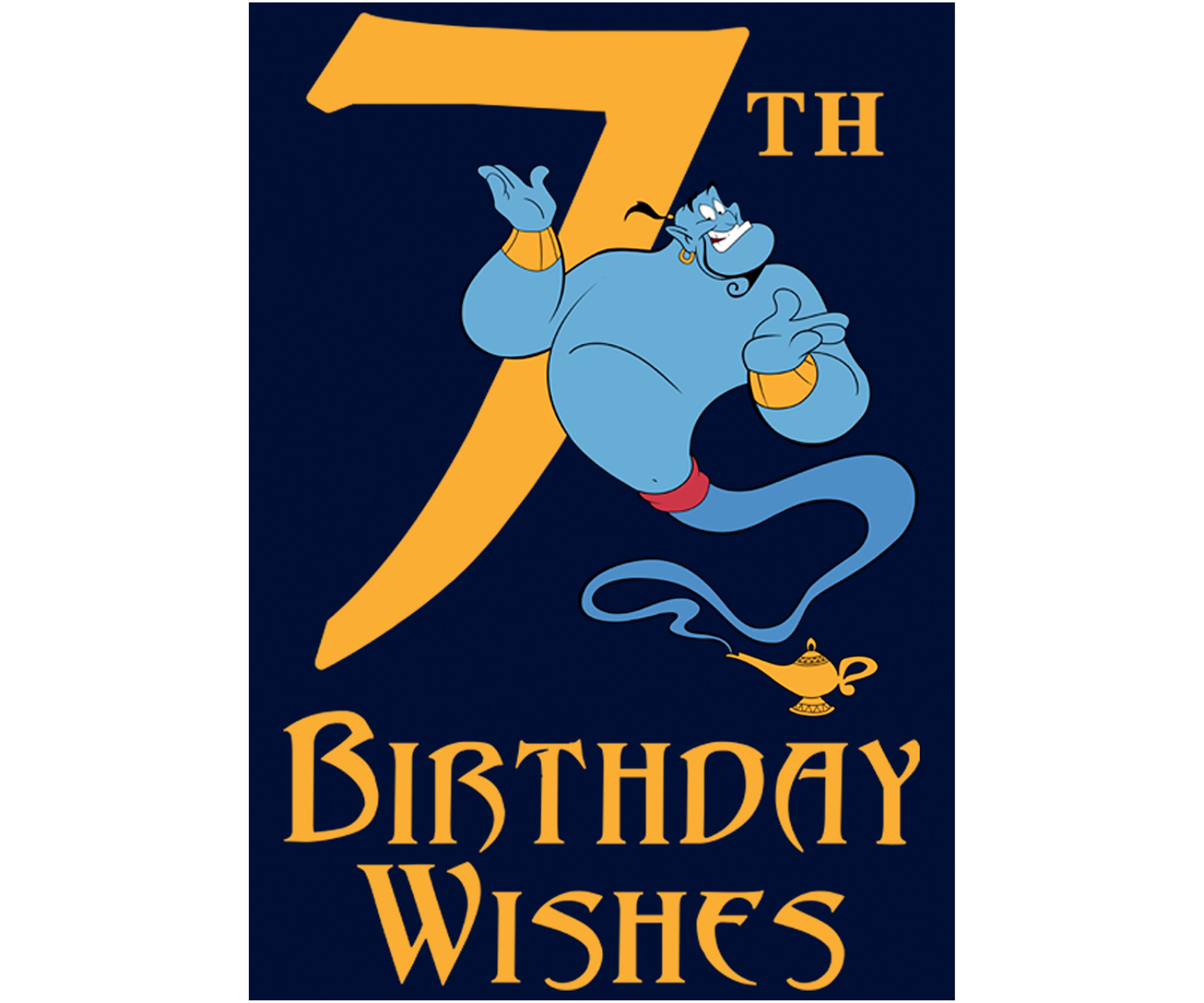 Boys 4-7 Genie 7th Birthday Graphic T-Shirt